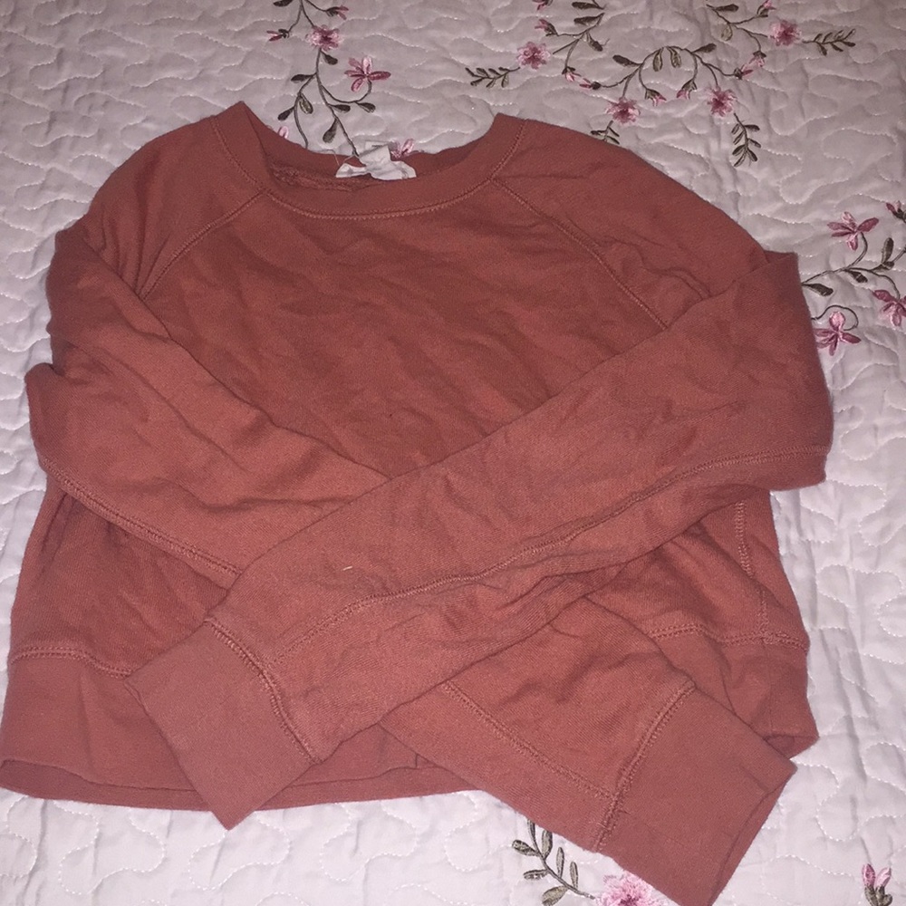 Dusty rose long sleeve crop top